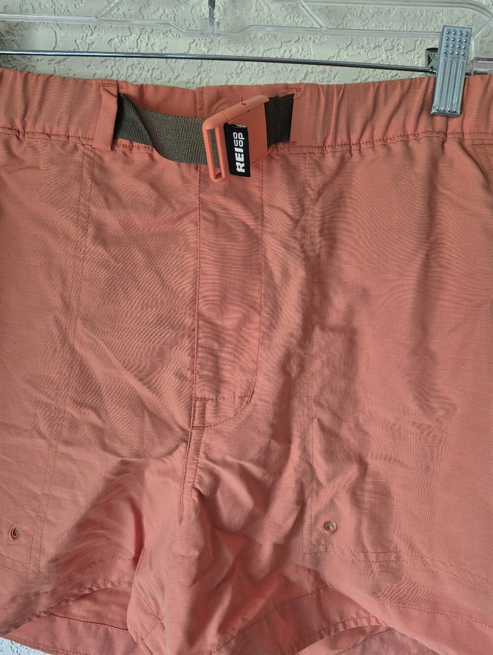REI Co-op Belted Nylon Outdoor Hiking Swim Shorts Women’s Size L Orange - Picture 2 of 8